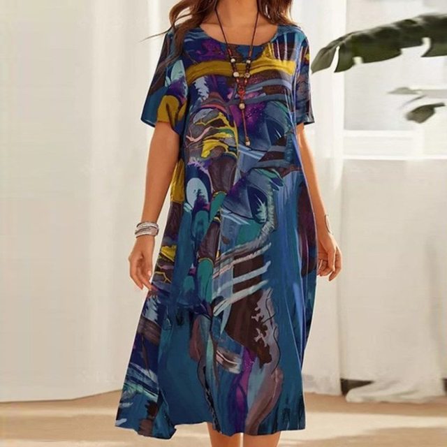 Jasmine | Tropical Art-Inspired Midi Dress