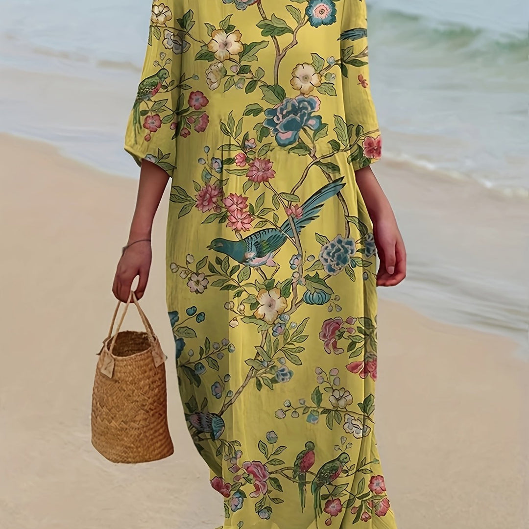 Isla | Elegant Floral Boho Beach Dress