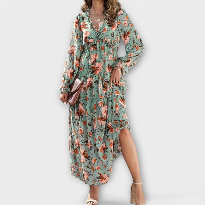 Lillian | Romantic Sheer Floral Maxi Dress