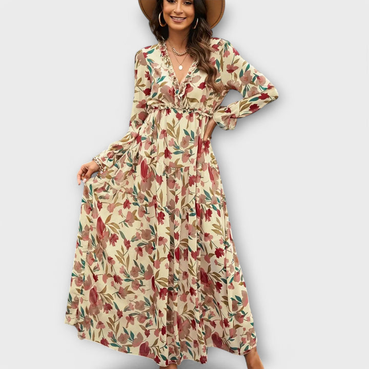 Lillian | Romantic Sheer Floral Maxi Dress