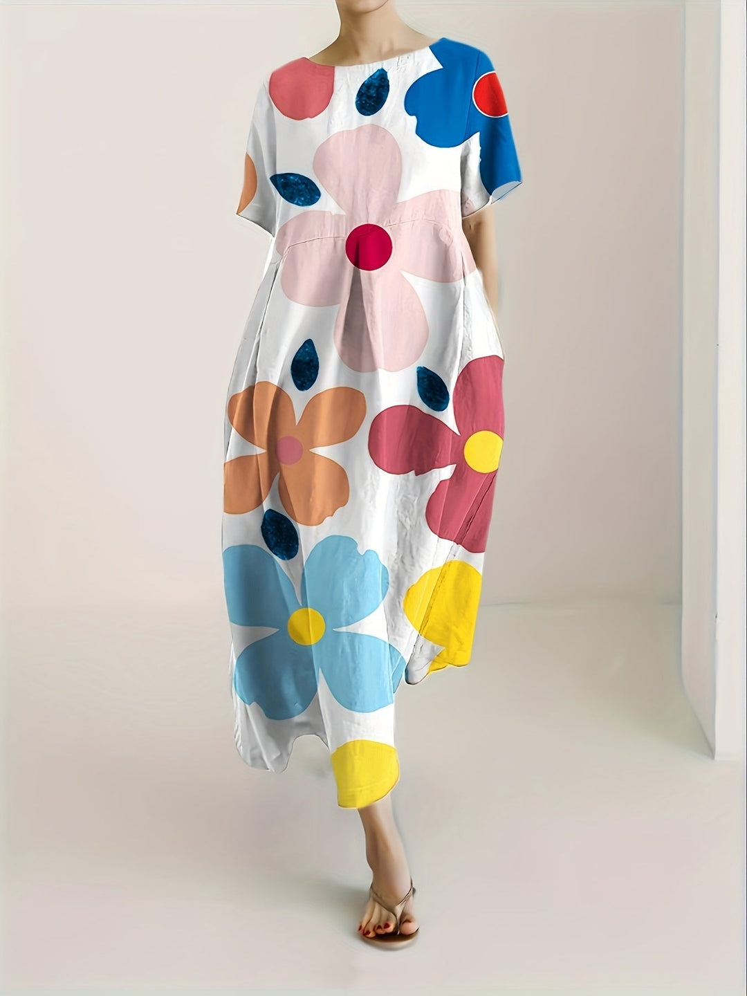 Daisy | Retro Pop Floral Swing Dress