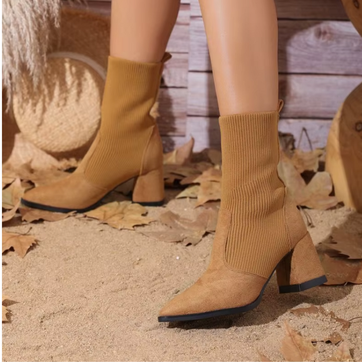 Chloe™| Harlow Knitted Leather Boots