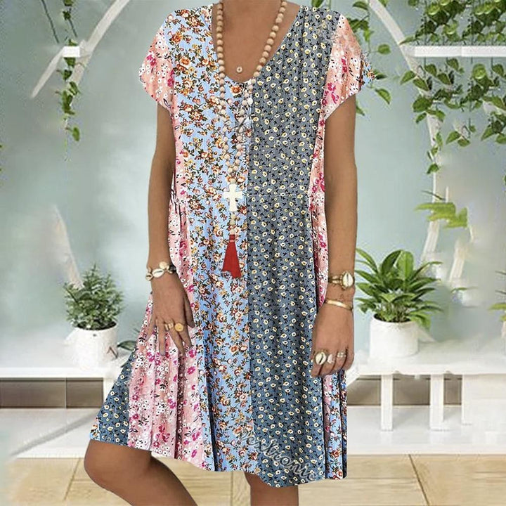 Flora | Mixed Floral Patchwork Dress