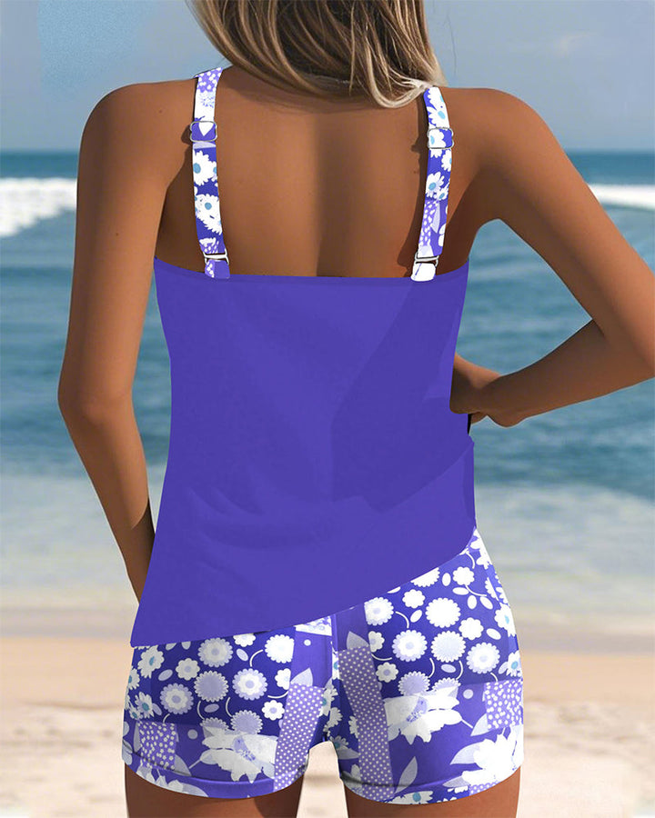 Riley | Floral Patchwork Tankini Set