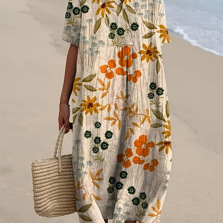 Mabel | Vintage Meadow Print Summer Dress