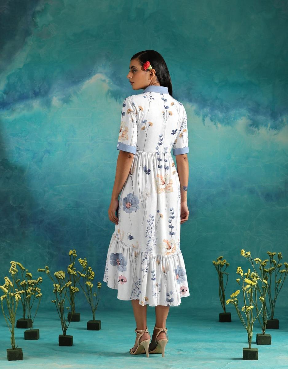 Lily-Mae | Elegant Floral Button-Up Midi Dress