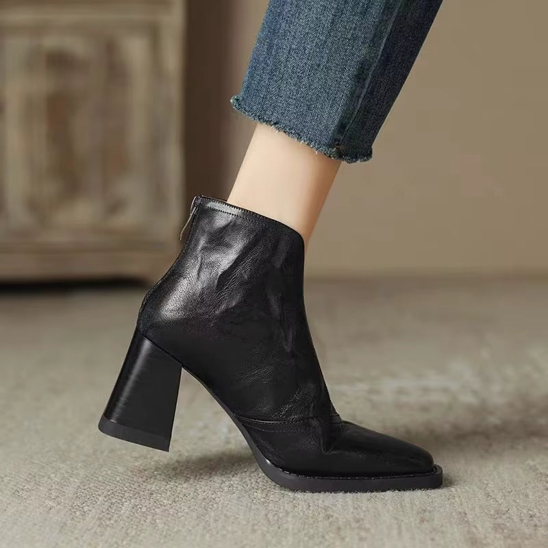 Chloe™| Everly Leather Ankle Boots