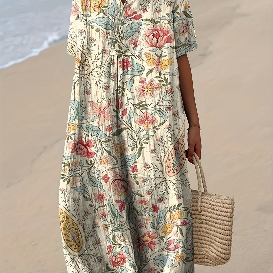 Mabel | Vintage Meadow Print Summer Dress