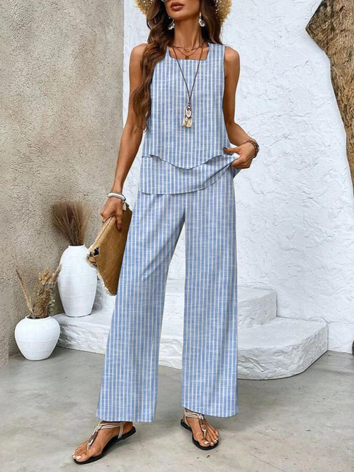 Isabelle | 2-Piece Flowy Tank & Statement Trouser Set