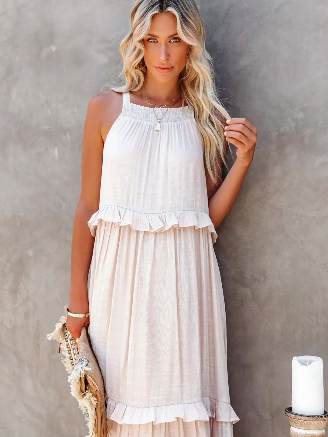 Madelyn | Boho Ruffle Maxi Dress