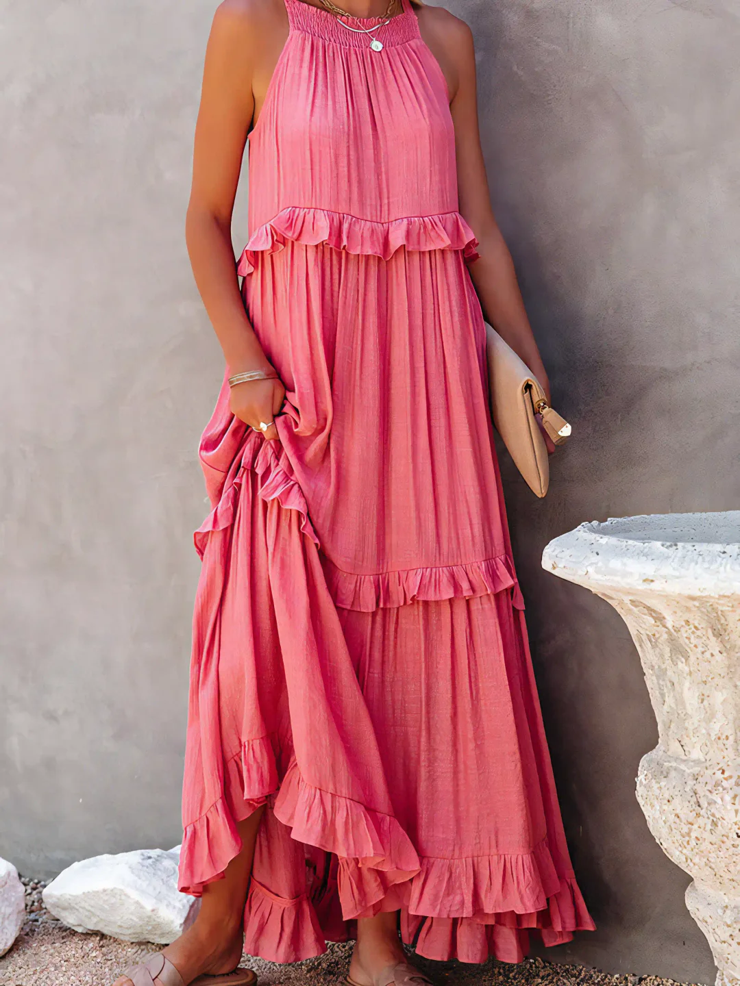 Madelyn | Boho Ruffle Maxi Dress