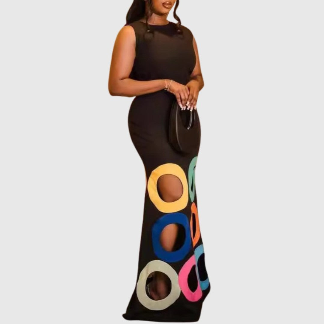 Marissa | Elegant Cut-Out Circle Detail Maxi Dress