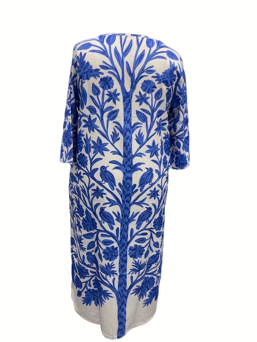 Elspeth | Blue Botanical Elegance Maxi Dress