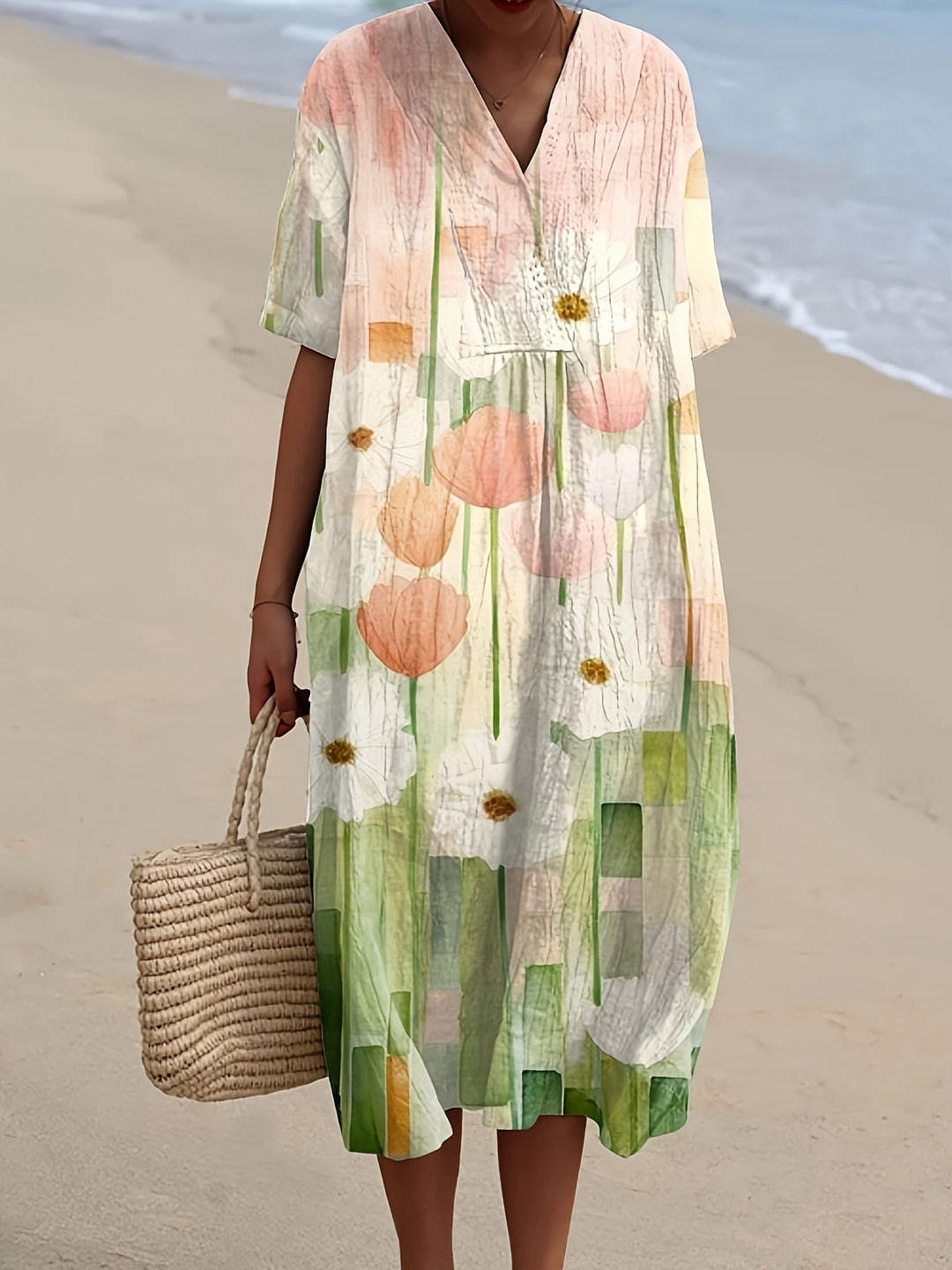 Daisy | Soft Pastel Garden Midi Dress