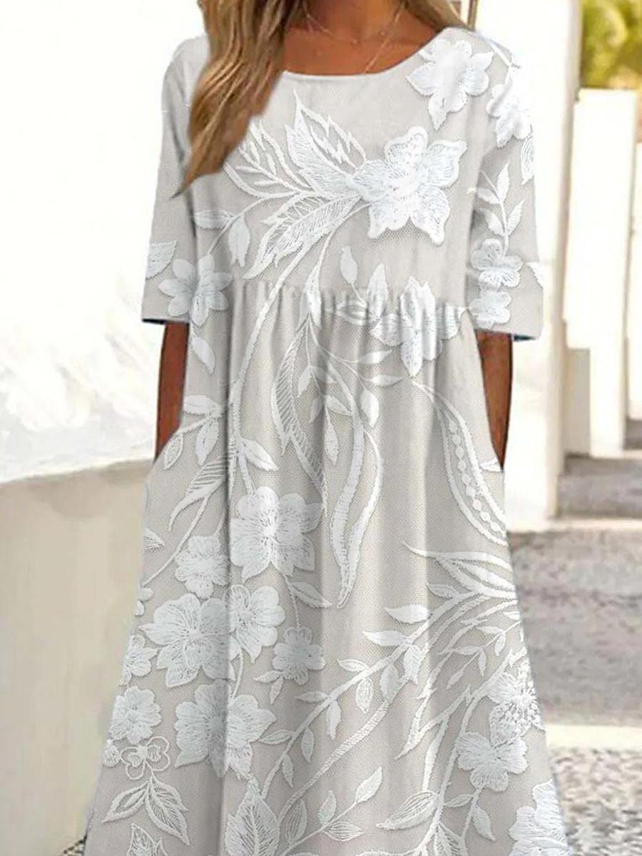 Lana | Elegant Soft-Floral Maxi Dress