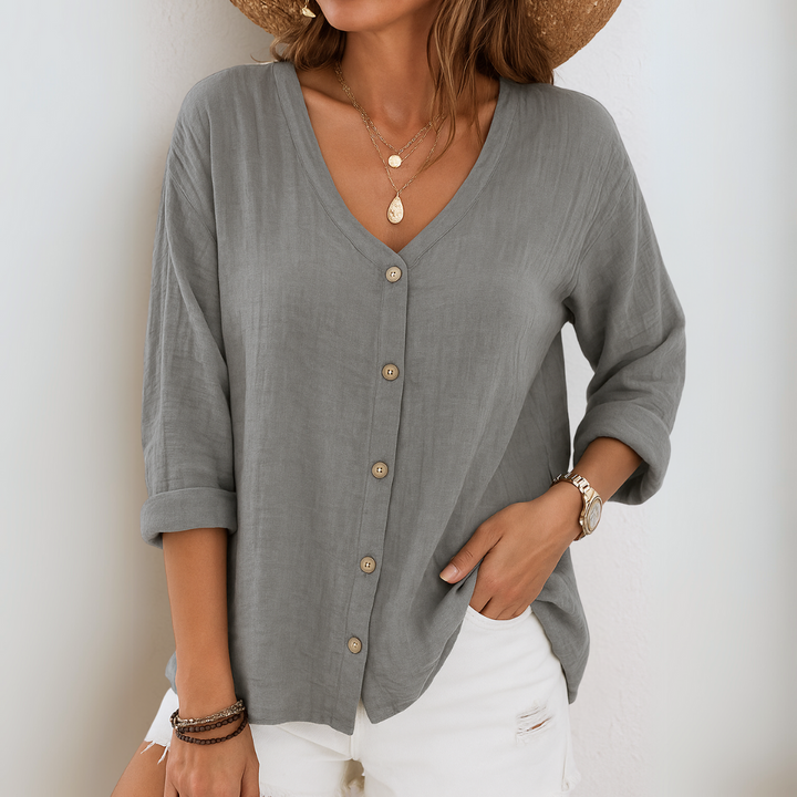 Brooklyn | Breezy Linen Button-Up Blouse