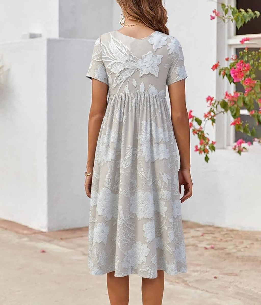 Lana | Elegant Soft-Floral Maxi Dress