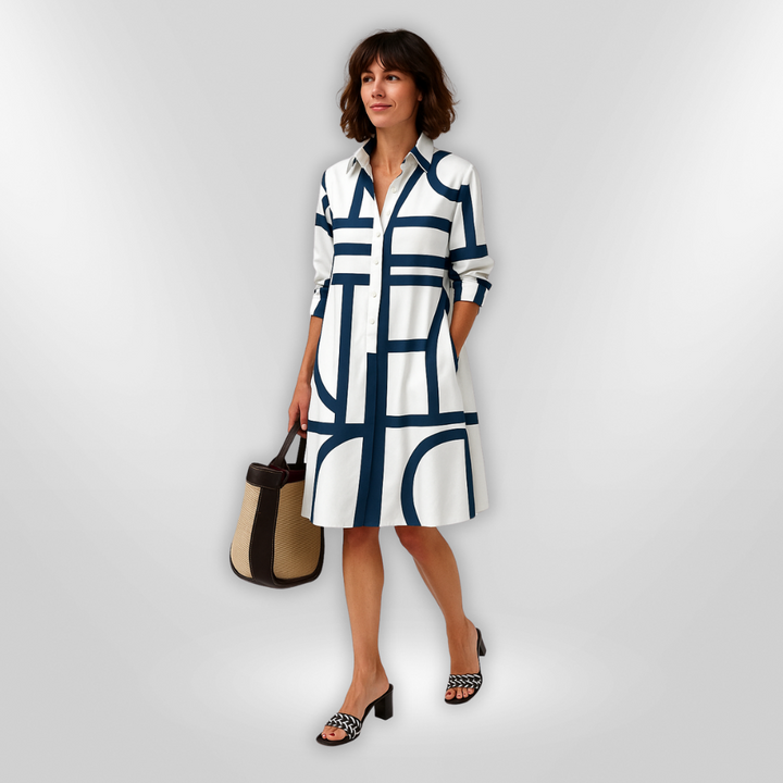 Monroe | Modern Grid Shirt Dress