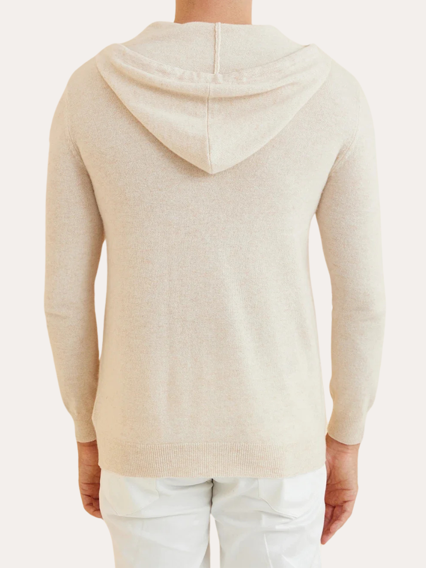 Cashmere Zip Vest - Cream Beige