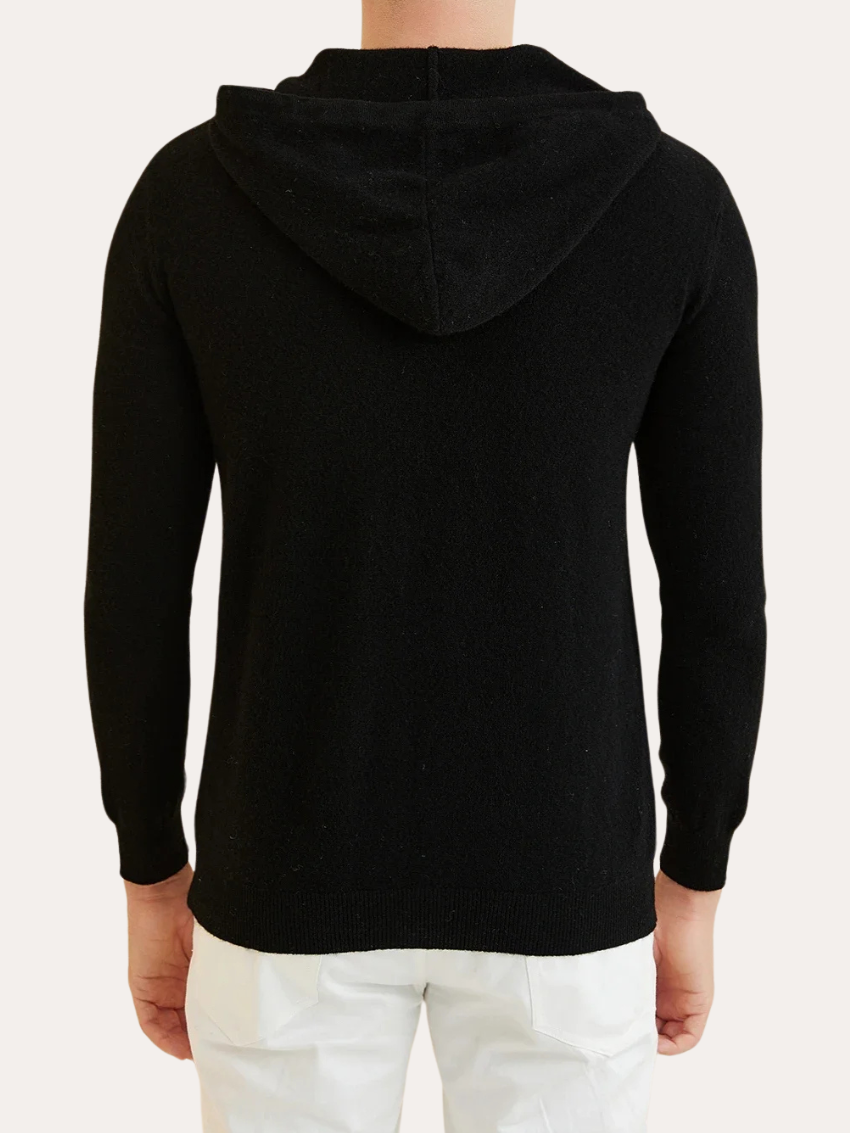 Cashmere Knit Zip Vest - Black