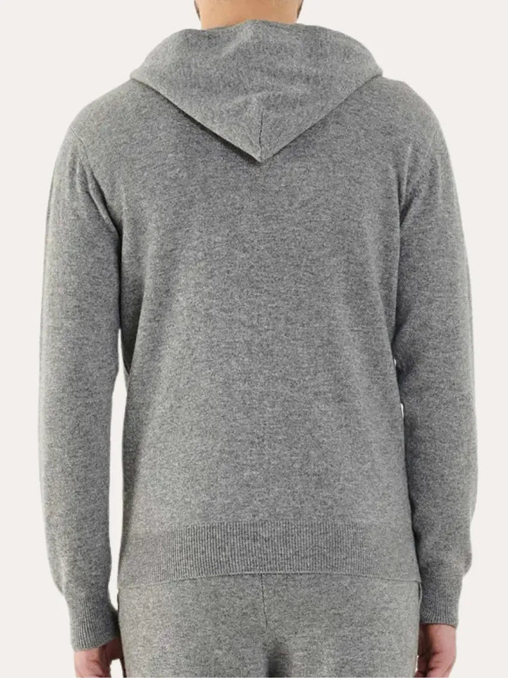 Cashmere Knitted Zip Vest - Light Gray