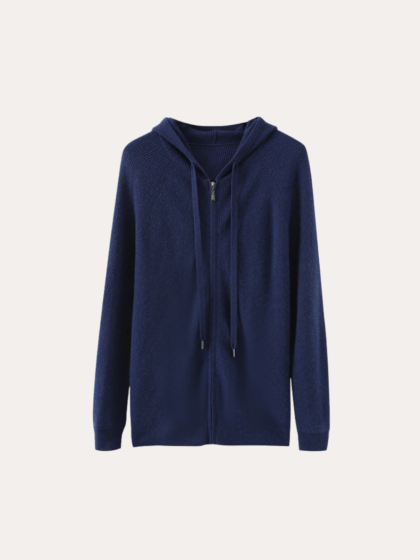 Cashmere Zip Vest - Intense Blue