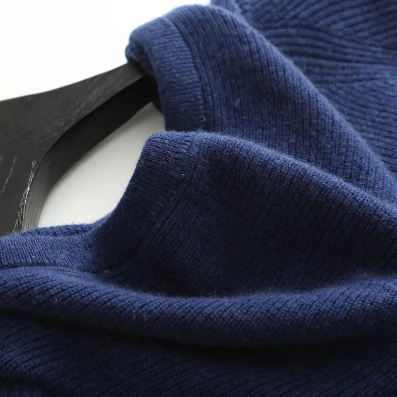 Cashmere Knit Zip Vest - Intense Blue