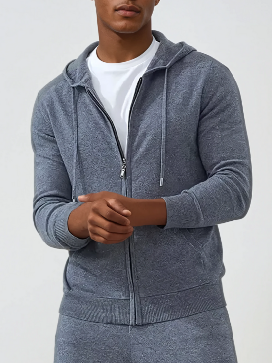 Cashmere Zip Vest - Dark Grey