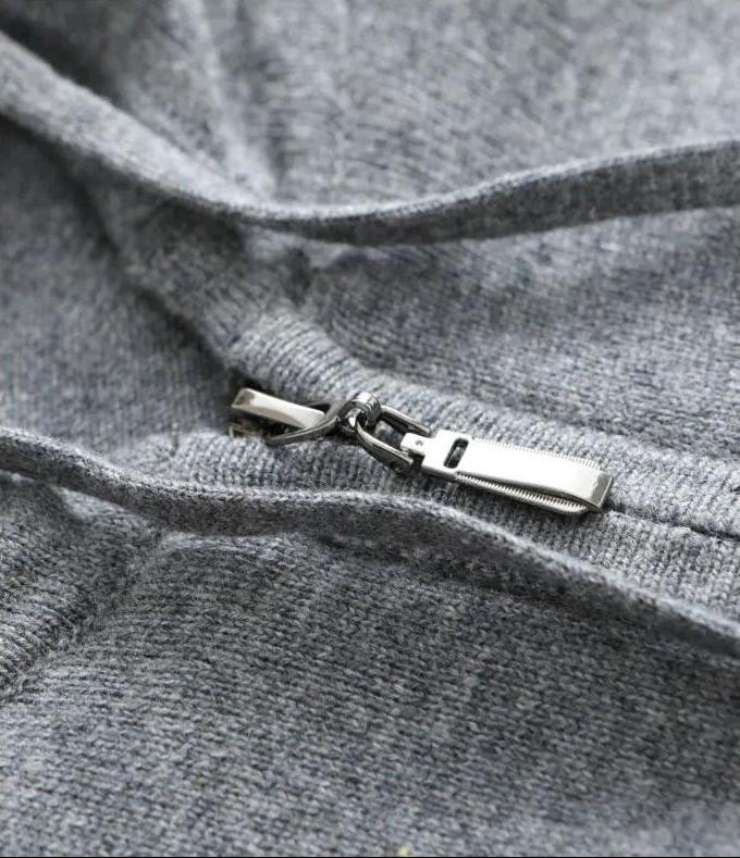 Cashmere Zip Vest - Dark Grey