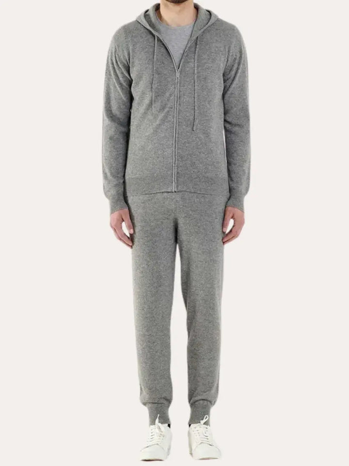 Cashmere Knitted Zip Vest - Light Gray