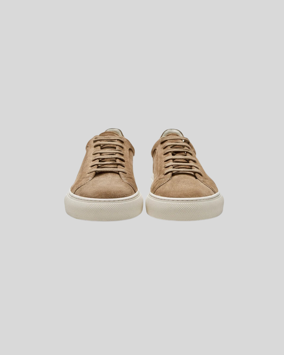 Leather Oxford Sneakers - Khaki