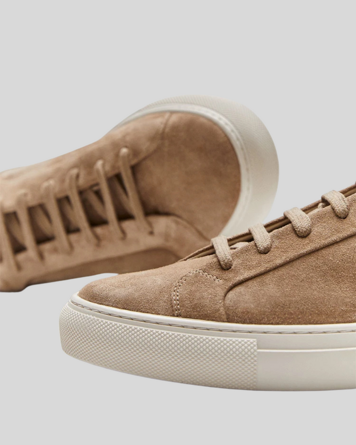 Leather Oxford Sneakers - Khaki