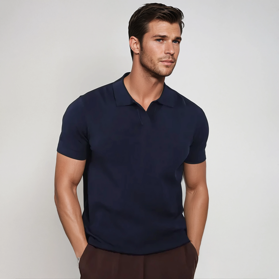 Navy Blue Polo Without Buttons
