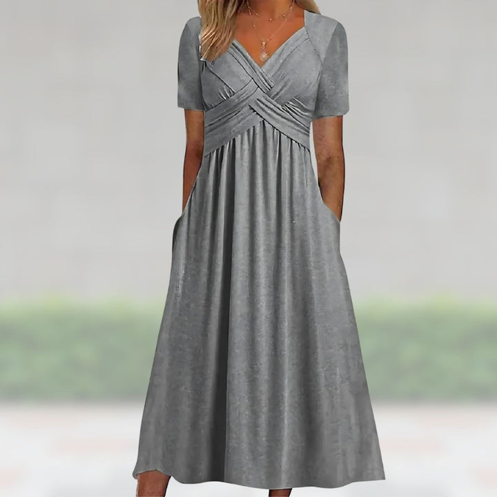 Talia | Graceful Cross-Front Midi Dress