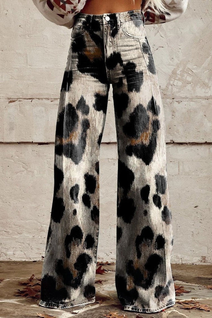 Harper | Wild Brush Leopard Flare Pants