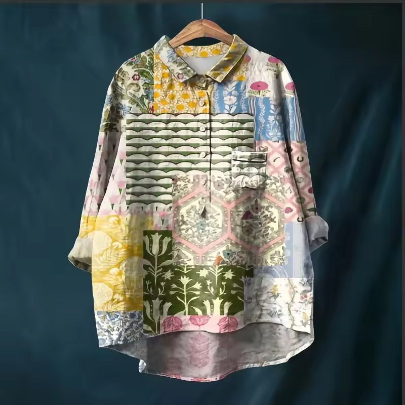 Vera | Vintage Garden Patchwork Linen Shirt