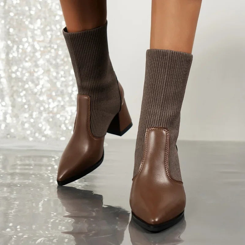 Chloe™| Harlow Knitted Leather Boots