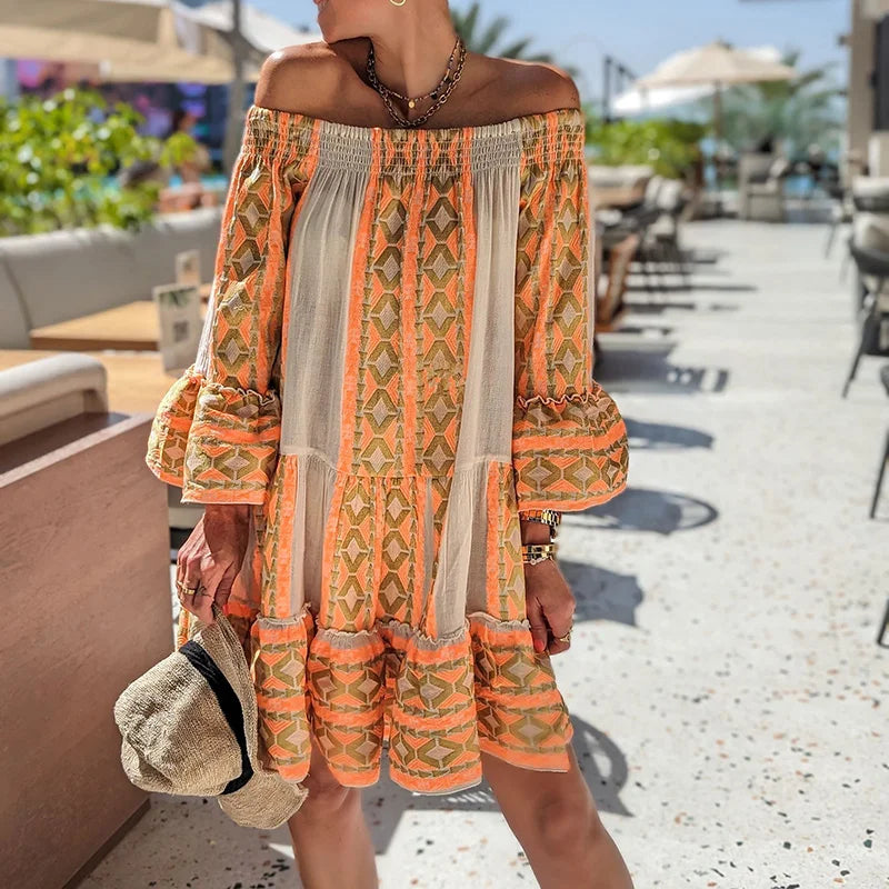 Isla | Boho Breeze Off-Shoulder Dress