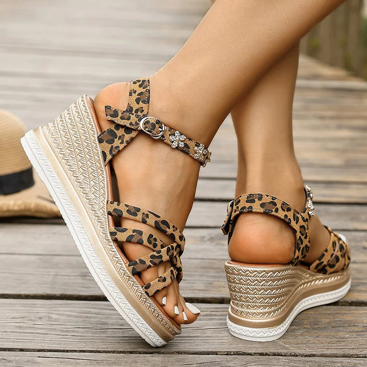 Chloe™| Solene Leopard Platform Sandals