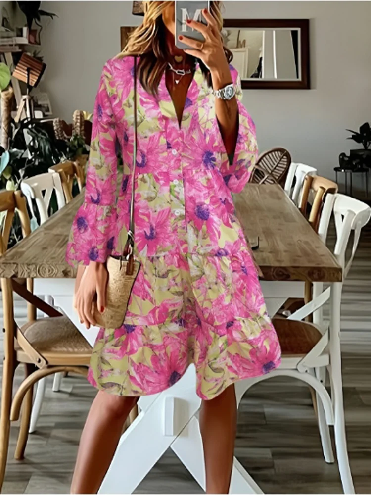 Lila | Tropical Leaf Swing Dress