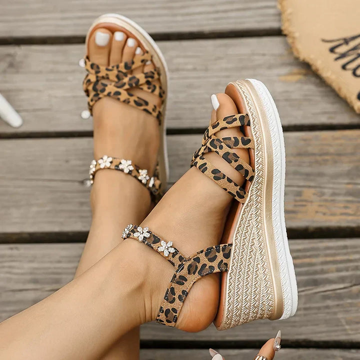 Chloe™| Solene Leopard Platform Sandals