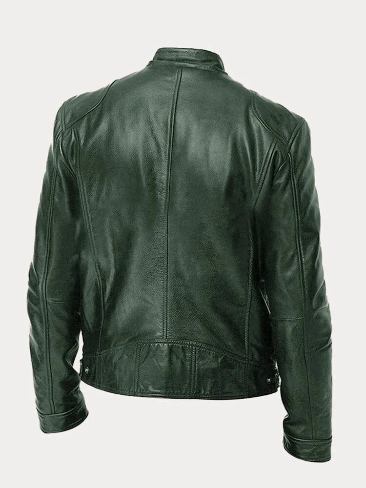 Victor | Casual Leather Jacket: Timeless Design and Comfort