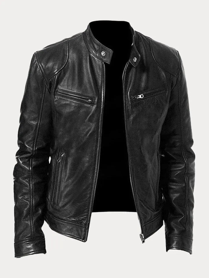 Victor™ Casual Leather Jacket: Timeless Design and Comfort