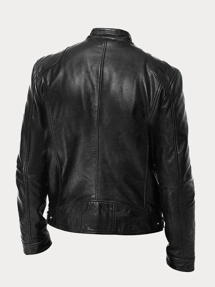 Victor | Casual Leather Jacket: Timeless Design and Comfort