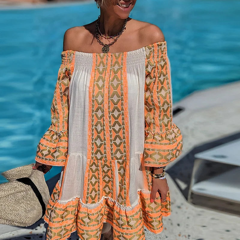 Isla | Boho Breeze Off-Shoulder Dress