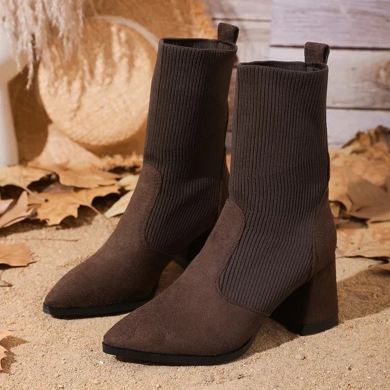 Chloe™| Harlow Knitted Leather Boots