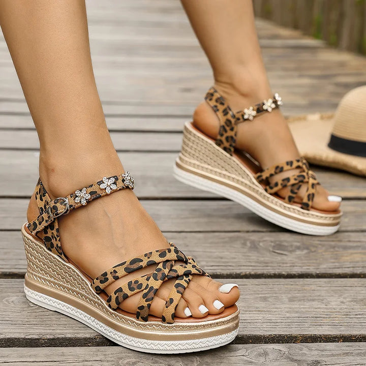 Chloe™| Solene Leopard Platform Sandals