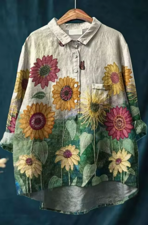 Florence | Sunflower Meadow Linen Shirt