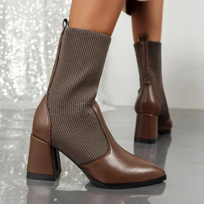 Chloe™| Harlow Knitted Leather Boots