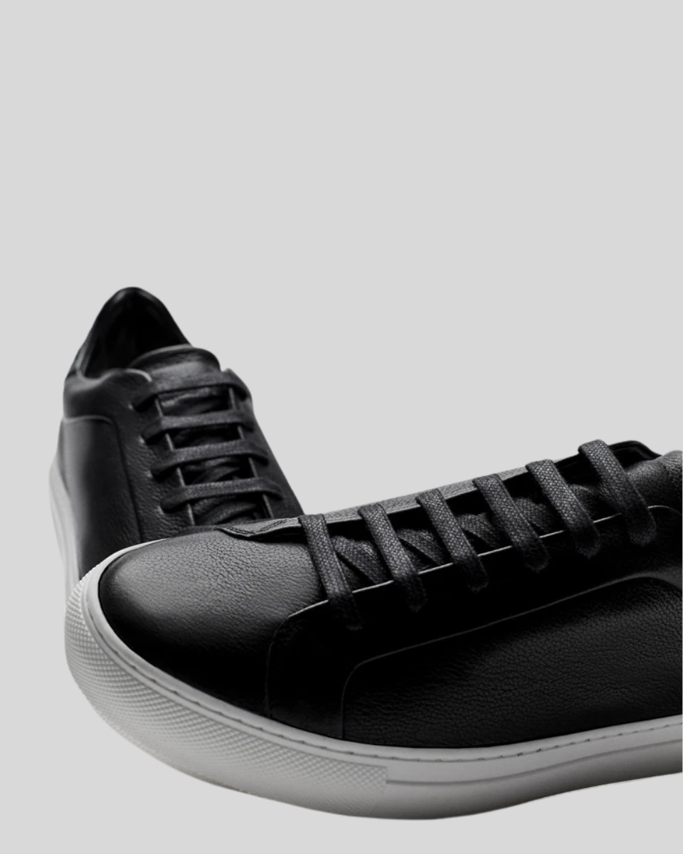 Leather Oxford Sneakers - Black